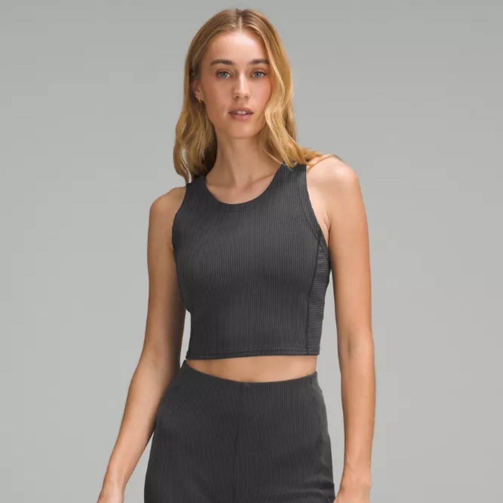 Lululemon Ribbed Softstreme Cropped Tank Top - Black